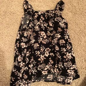 Black tank with flower designs from forever 21